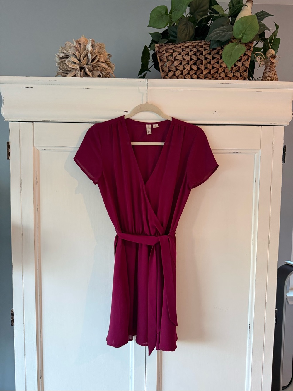 Forever 21 Berry Wrap-Style Mini Dress